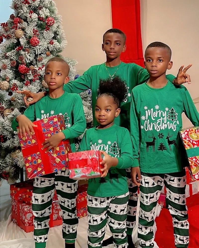 Family Matching Christmas Elk Pajamas Set