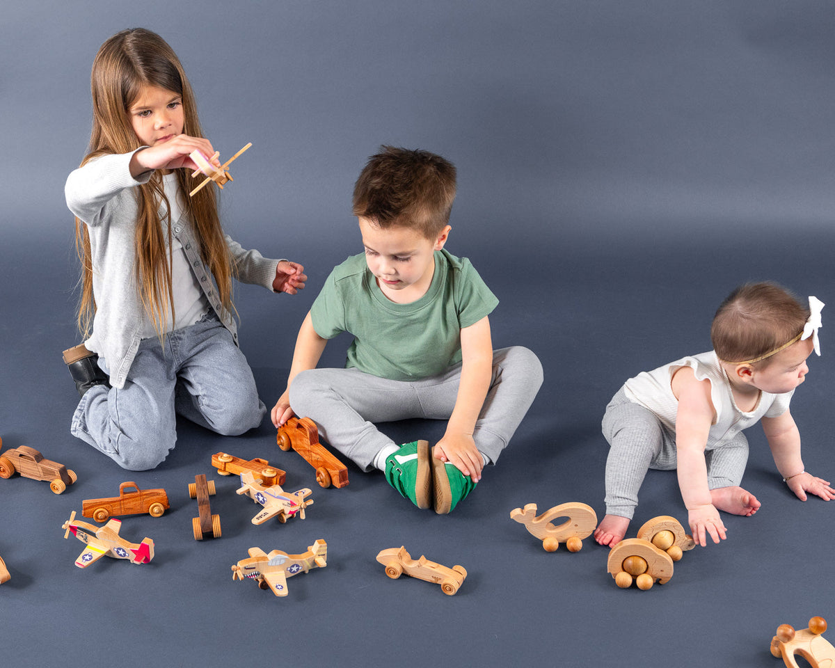 WWII Classic P-51 Mustang Wooden Toy Airplane | Educational Montessori | Eco-Friendly Hardwood | Made in the USA 🇺🇸