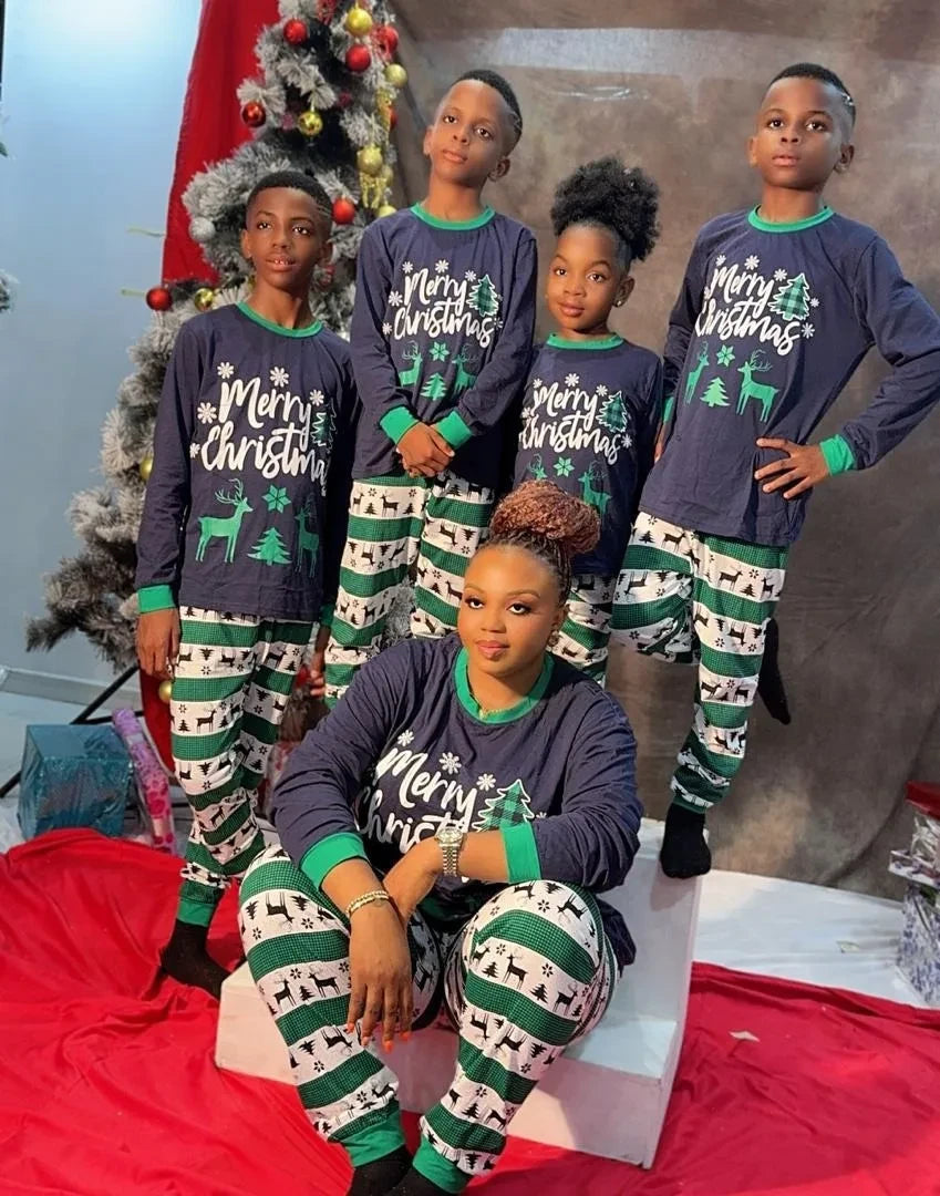 Family Matching Christmas Elk Pajamas Set