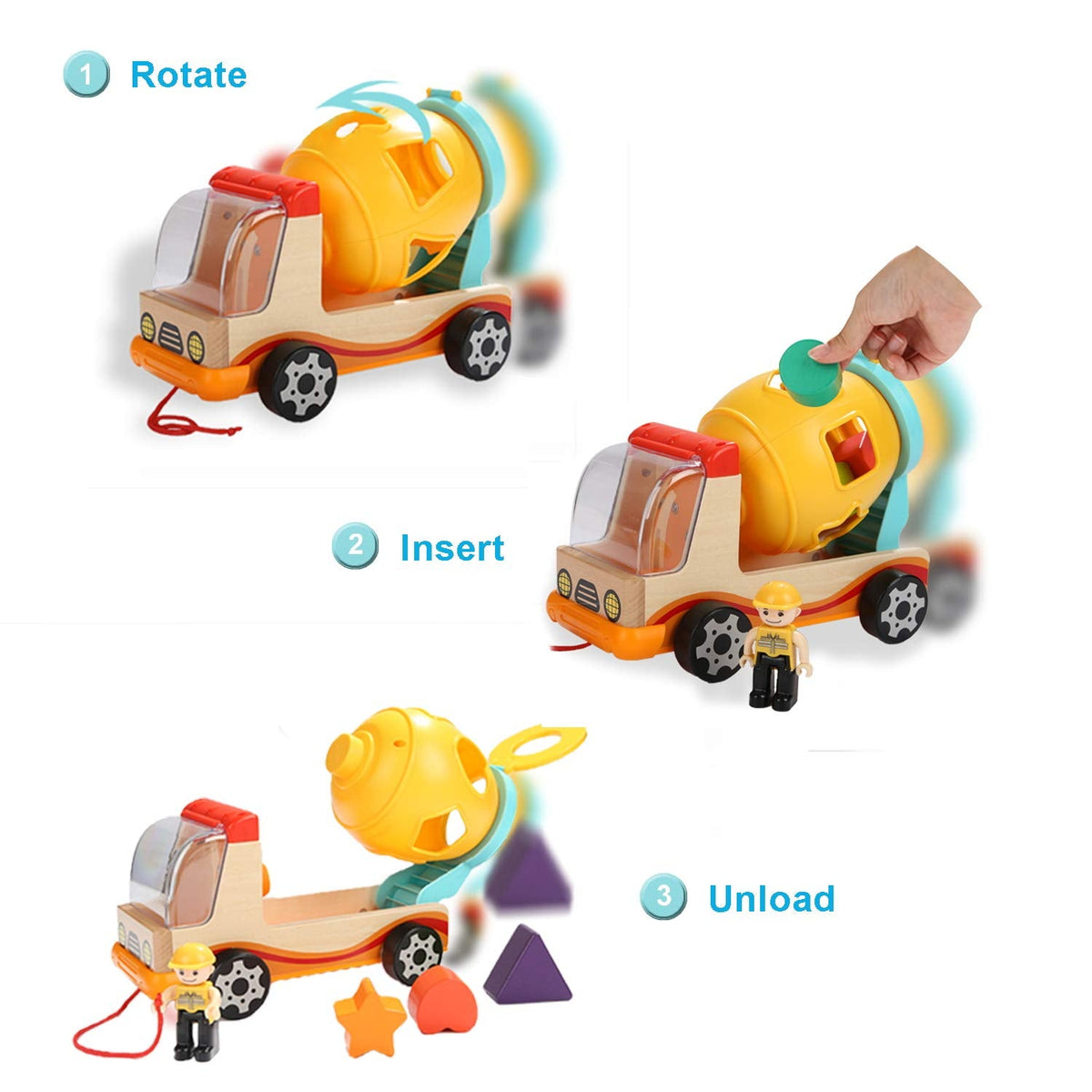 Fun Learning Wooden Shape Sorter for 1-2 Year-Olds