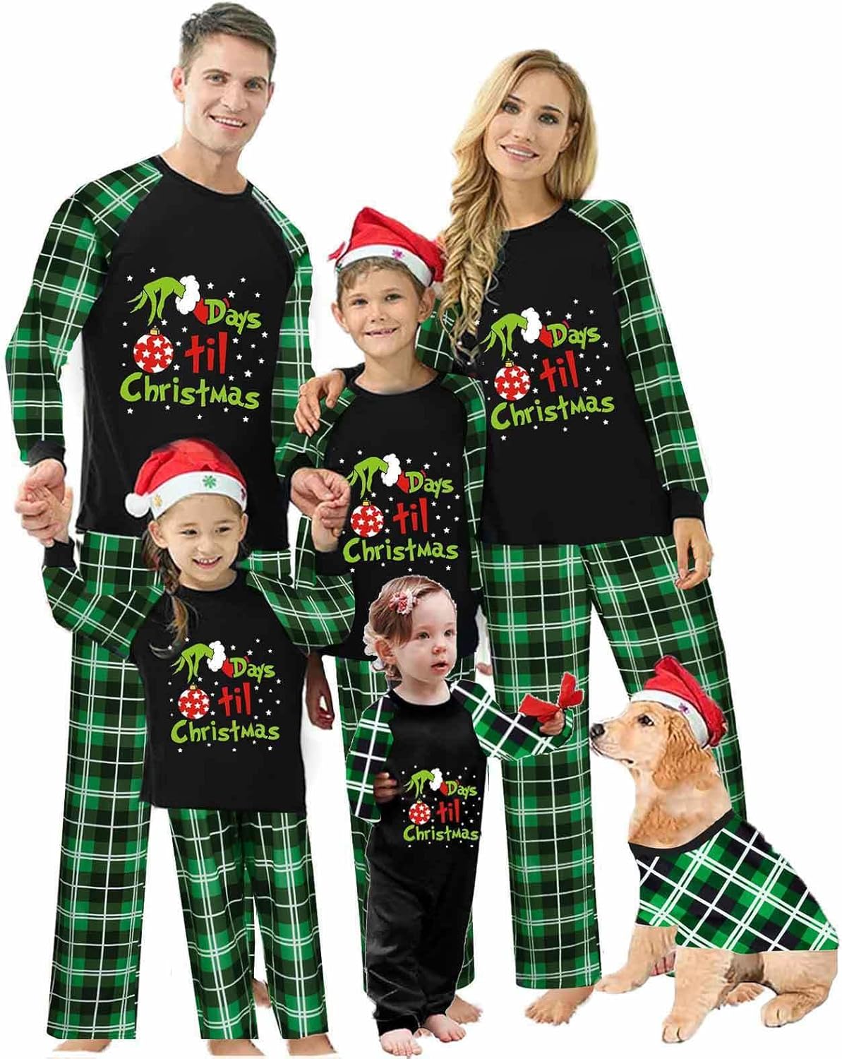 VS&LLWQ Family Christmas Pjs Matching Sets Christmas Pajamas for Family Christmas Elf Pjs Holiday Xmas Jammies Set