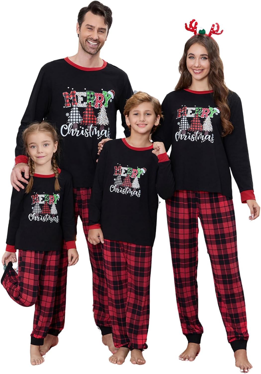VS&LLWQ Family Christmas Pjs Matching Sets Christmas Pajamas for Family Christmas Elf Pjs Holiday Xmas Jammies Set