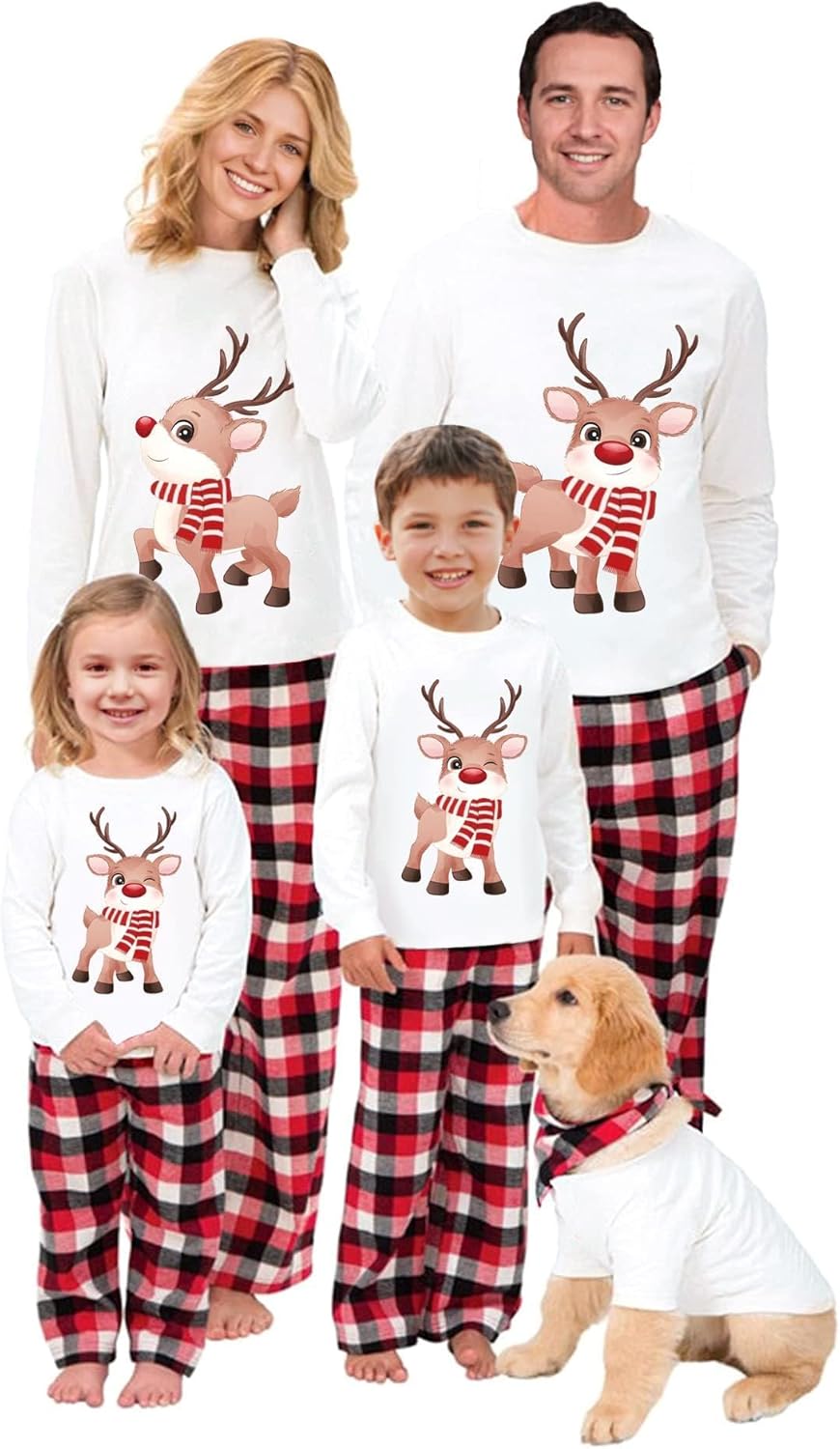 VS&LLWQ Family Christmas Pjs Matching Sets Christmas Pajamas for Family Christmas Elf Pjs Holiday Xmas Jammies Set