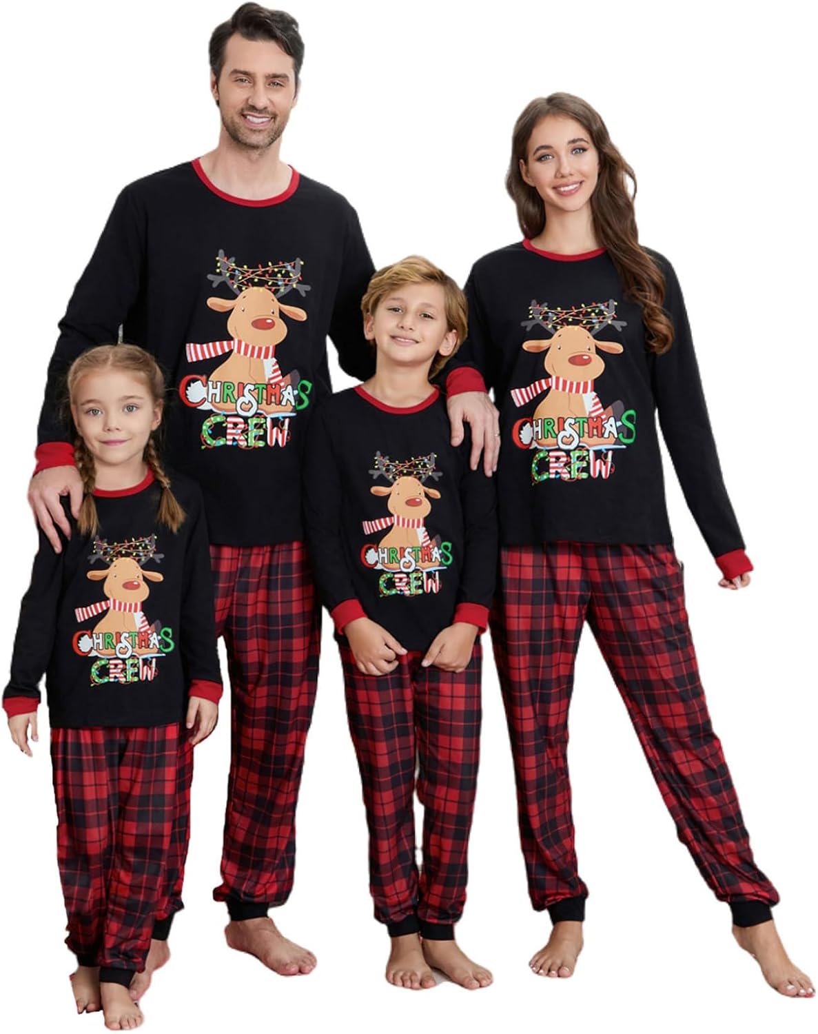 VS&LLWQ Family Christmas Pjs Matching Sets Christmas Pajamas for Family Christmas Elf Pjs Holiday Xmas Jammies Set