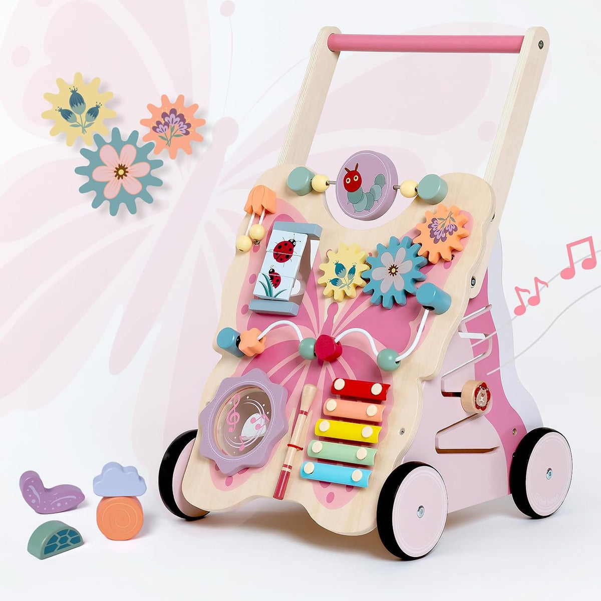 Wooden Galloping Ponies 2-in-1 Push & Pull Learning Walker