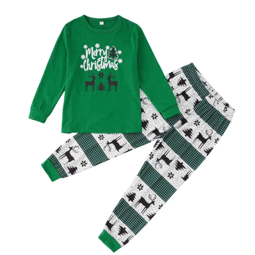 Family Matching Christmas Elk Pajamas Set