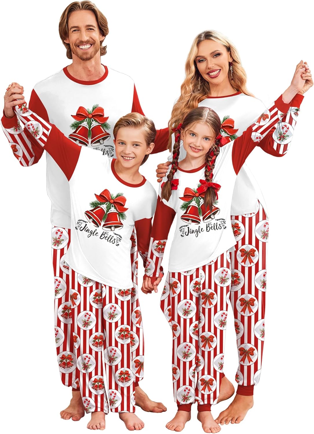 Ekouaer Family Christmas Pajamas Matching Sets Soft Long Sleeve Couple Pjs Xmas Sleepwear Holiday Lounge Set