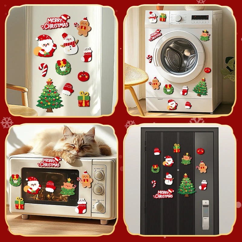 Creative Paper Christmas Tree Magnetic Refrigerator Stickers Holiday Decoration