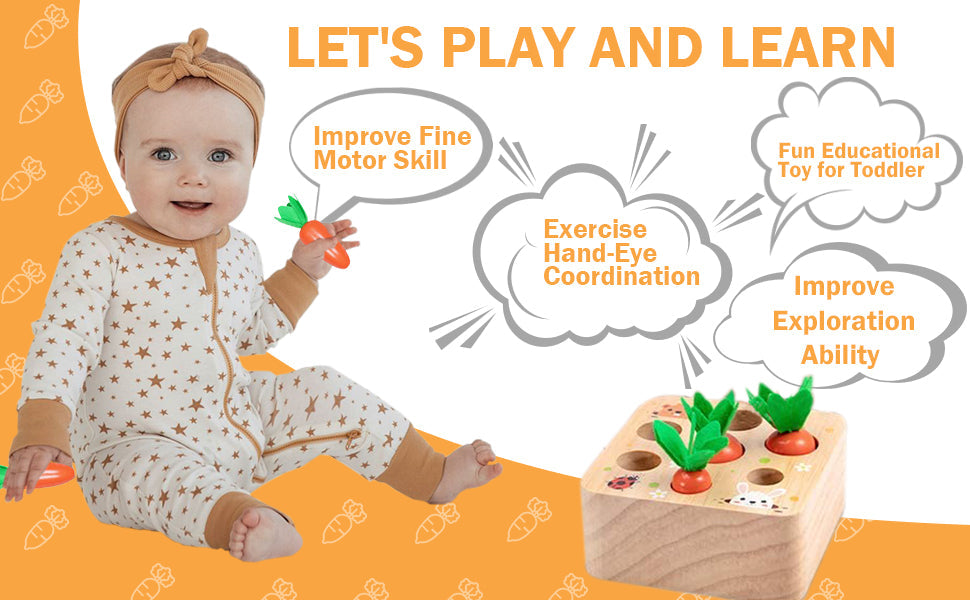 Carrot Harvest Montessori Toy for Hands On Learning and Fine Motor Fun