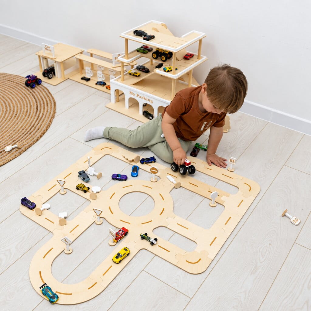 Wooden Car Track Toy