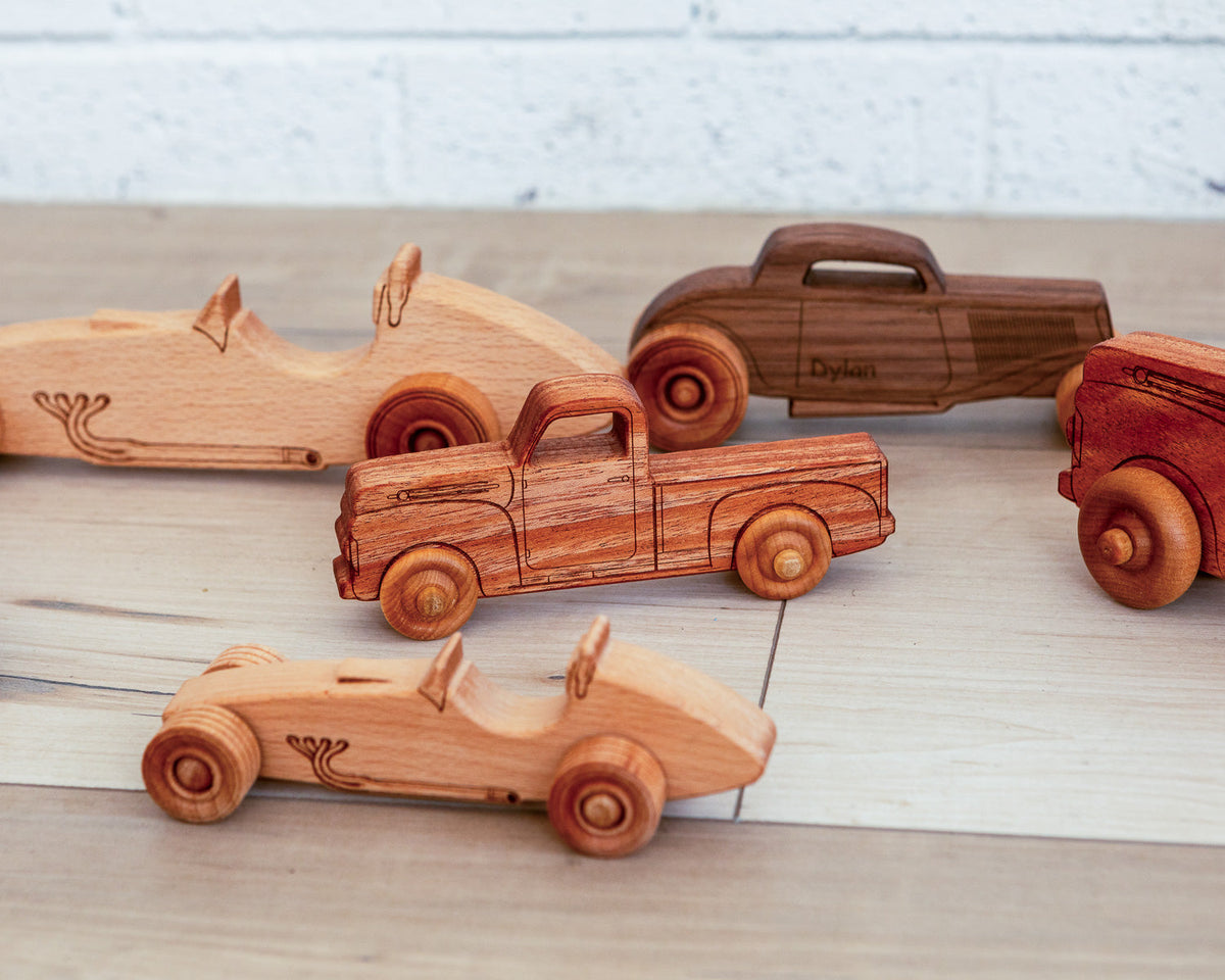 Montessori Educational 5.5" Natural Wooden Pickup Truck for Toddlers 1–3 | Eco-Friendly Mahogany Wood Toy | Made in the USA 🇺🇸
