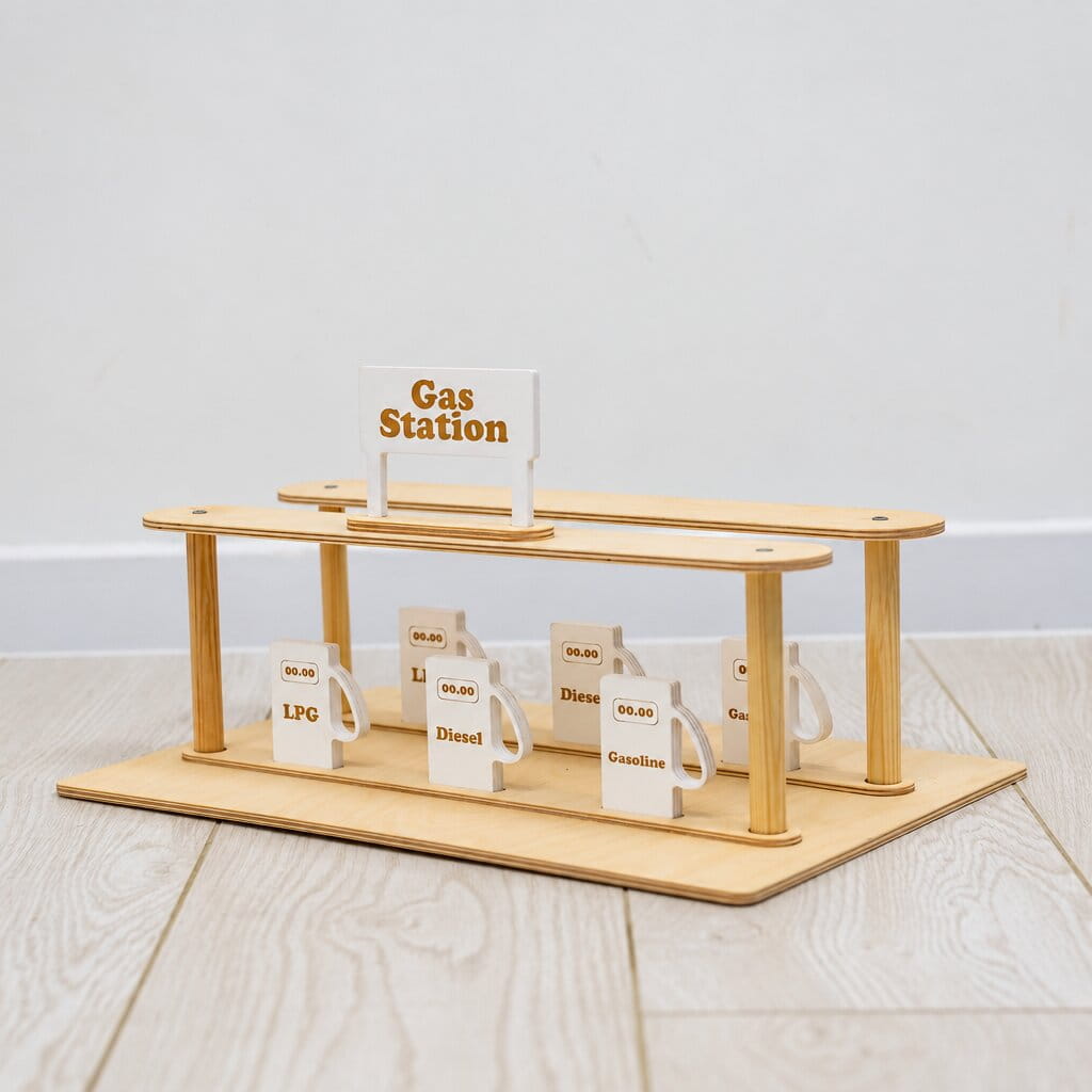 Wooden Gas Station Toy