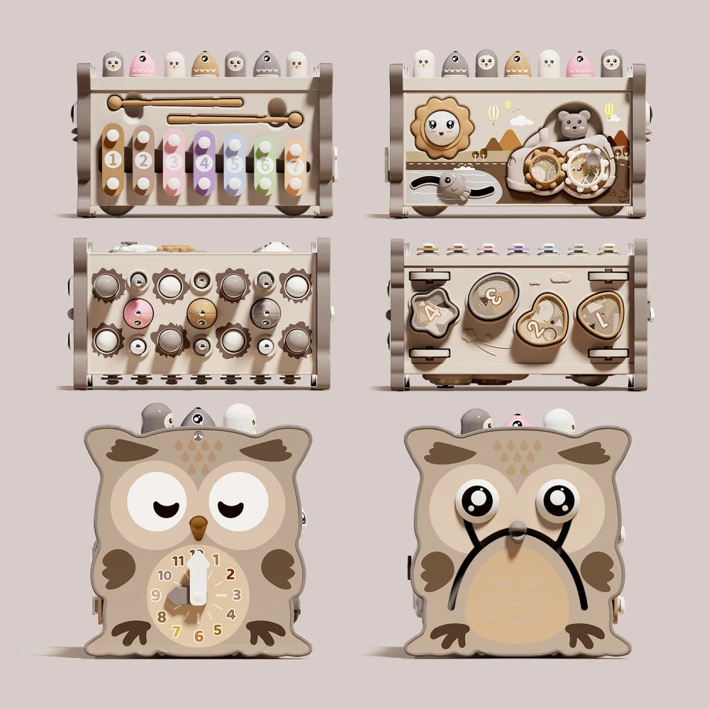 Montessori Owl Activity Cube