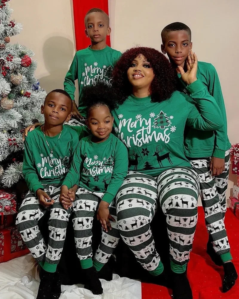Family Matching Christmas Elk Pajamas Set