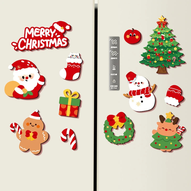 Creative Paper Christmas Tree Magnetic Refrigerator Stickers Holiday Decoration